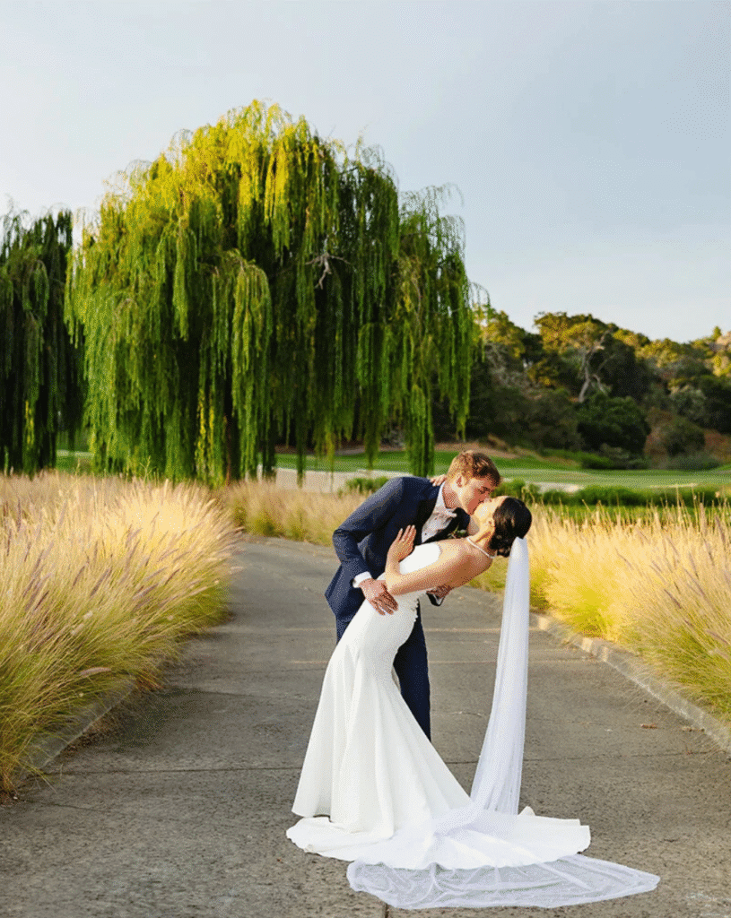 couple kiss in Glenn Ranch